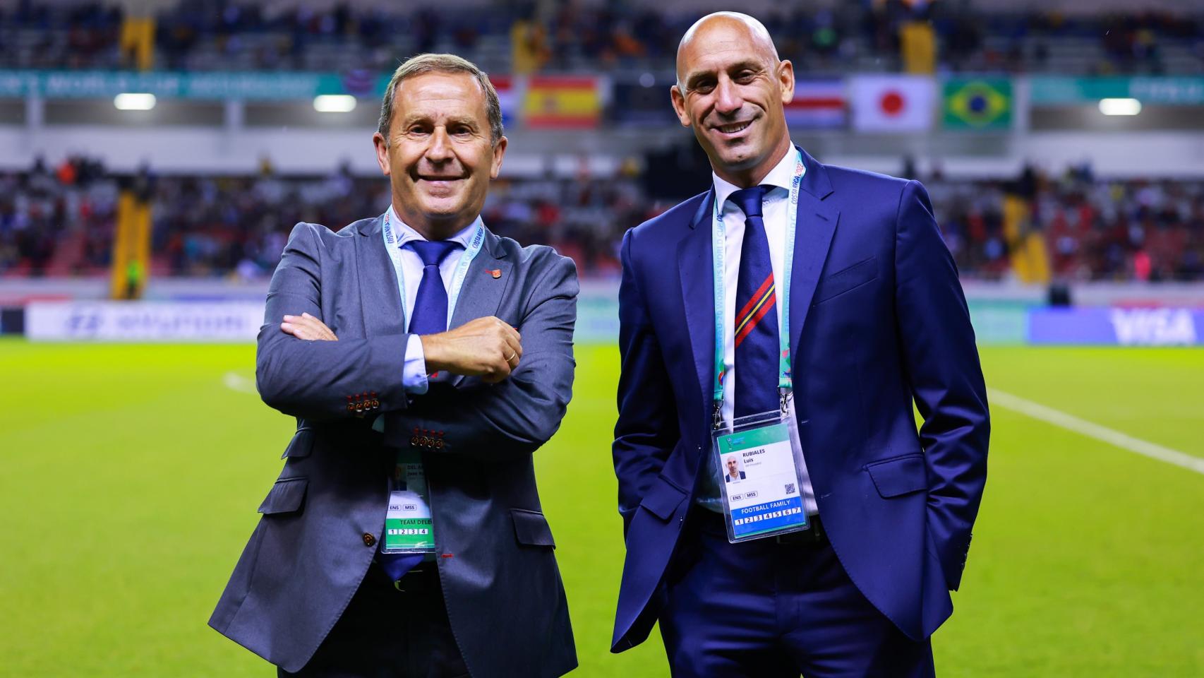 Rafael del Amo, junto al presidente Luis Rubiales