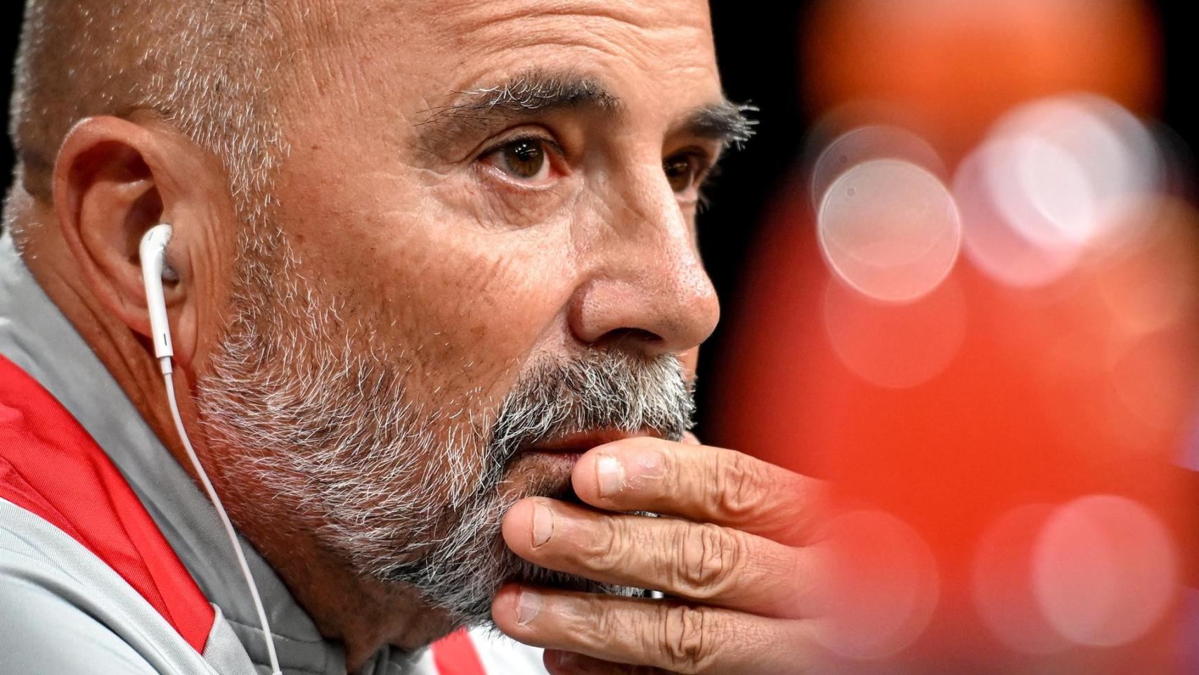 Jorge Sampaoli, en rueda de prensa de la Champions League 2022/2023 con el Sevilla