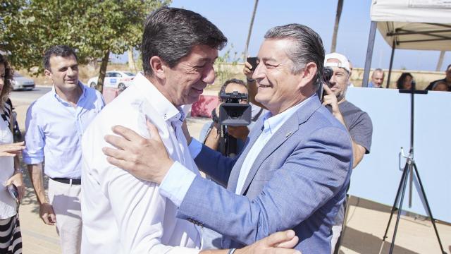 El consejero de la Presidencia, Antonio Sanz, y el exvicepresidente de la Junta Juan Marín (Cs) en una imagen de archivo.