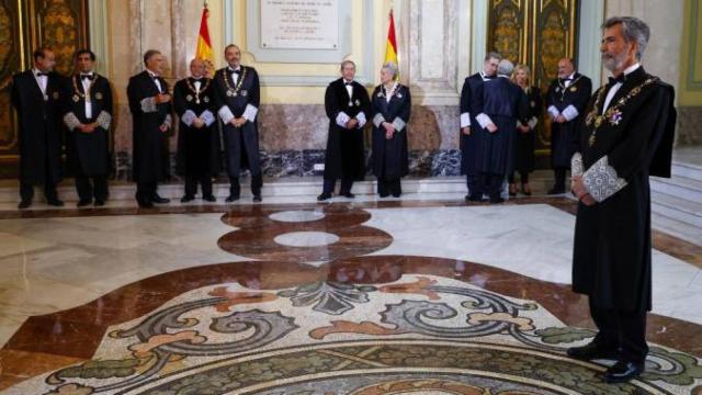 Los miembros de la Sala de Gobierno del Tribunal Supremo esperan al Rey el pasado 7 de septiembre, en la apertura del año judicial./