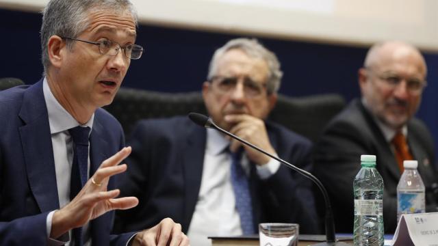 Pablo Hernández de Cos, este lunes en la Universidad de Málaga.
