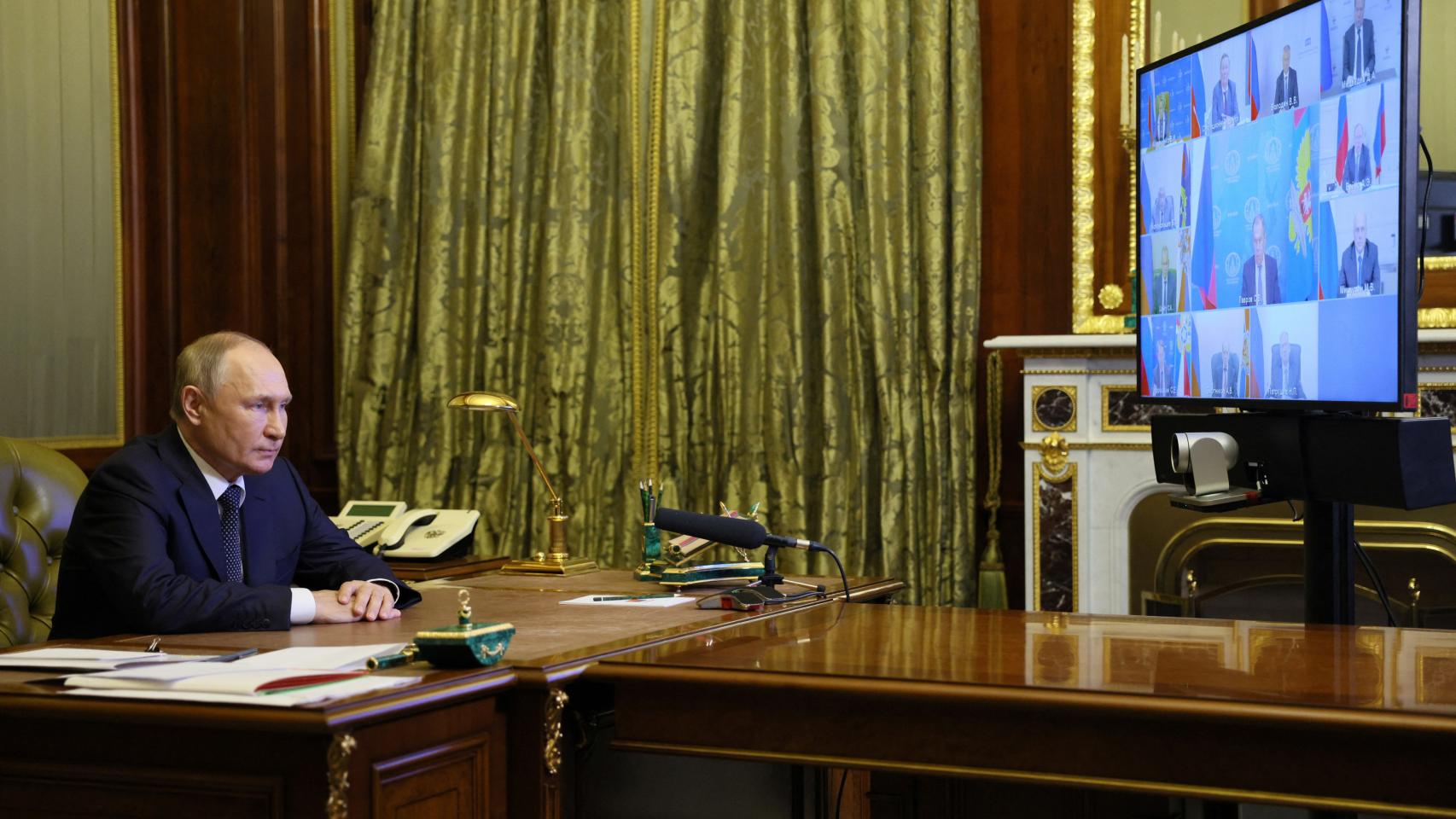 El presidente de Rusia, Vladímir Putin, al frente este lunes el Consejo de Seguridad.