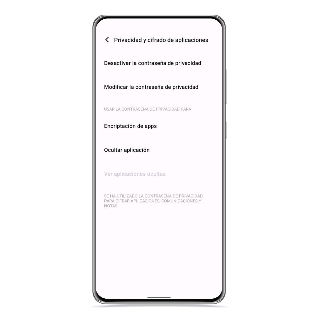 S20+ Mockup copiaPrivacidad y cifrado de aplicaciones
