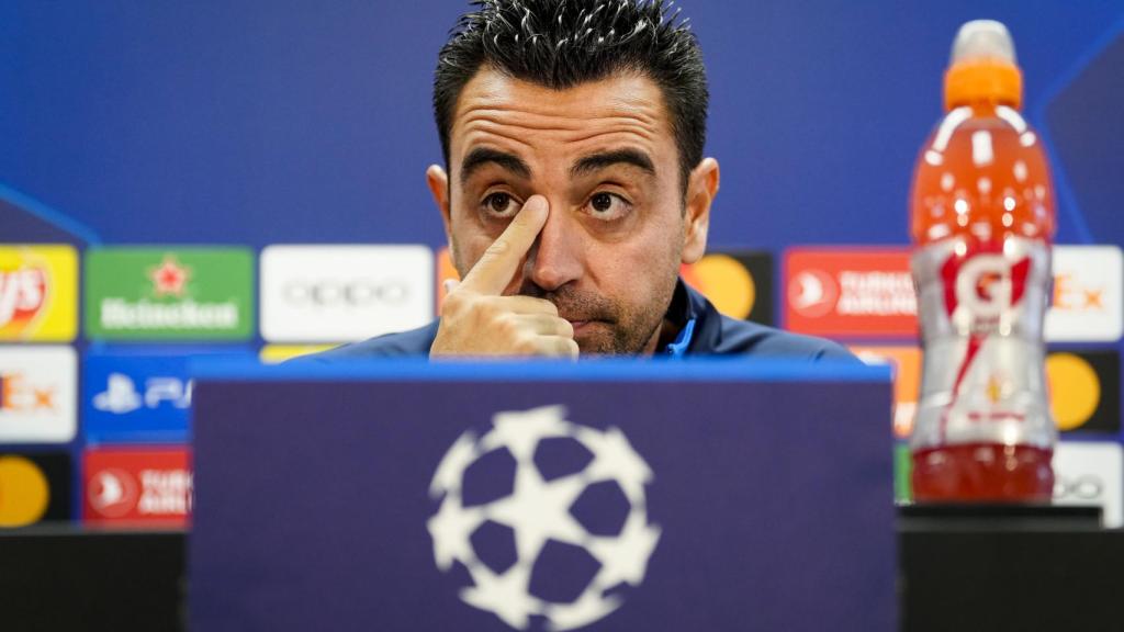 Xavi Hernández, en la rueda de prensa
