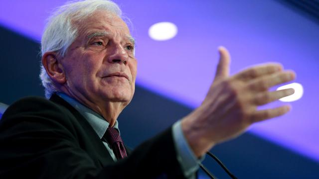 El jefe de la diplomacia europea, Josep Borrell, durante el discurso en el que abroncó a los embajadores de la UE