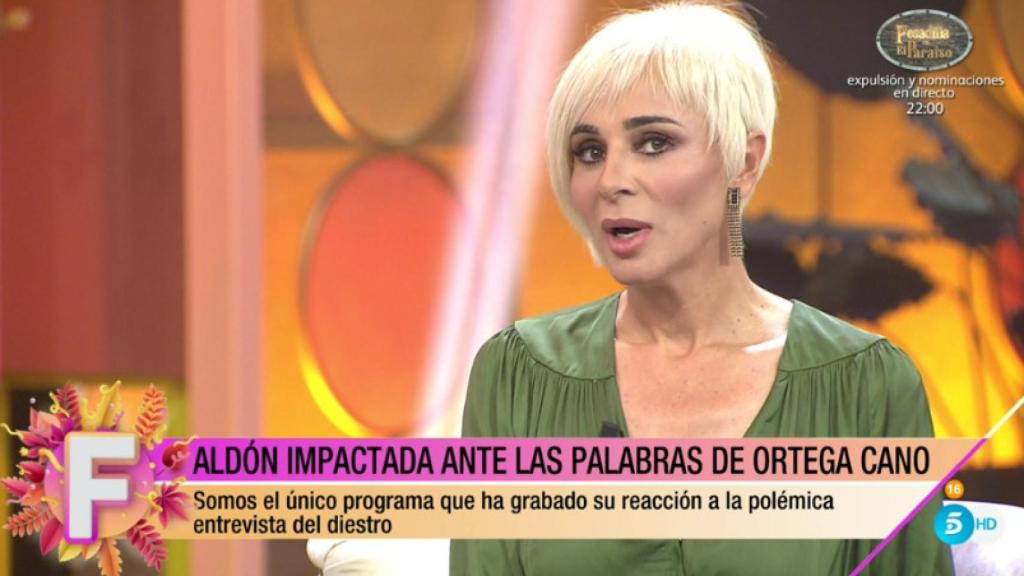 Ana María Aldón, sobre la entrevista de Ortega Cano: En algunos momentos sentí vergüenza y bochorno