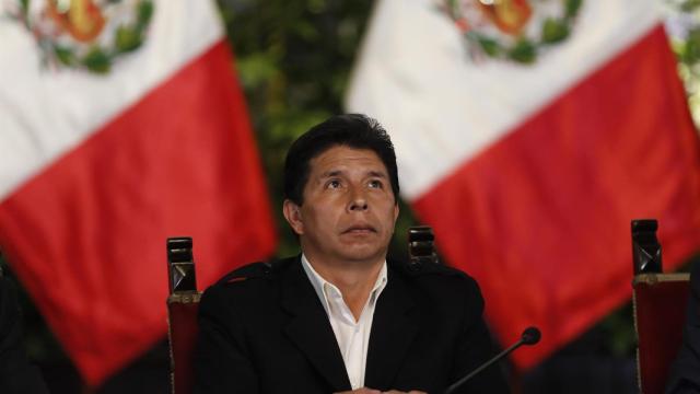 Pedro Castillo, en rueda de prensa, tras ser acusado por la Fiscalía.