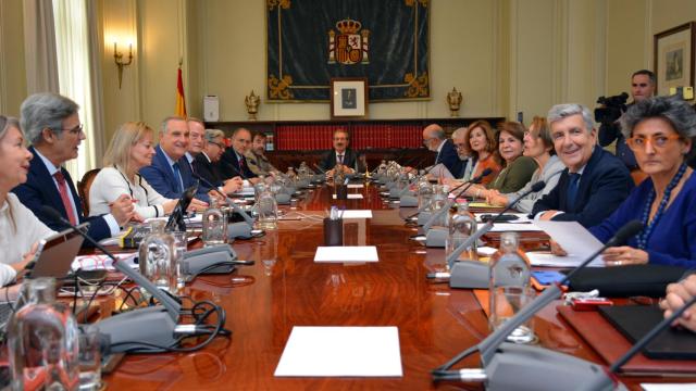 Pleno del CGPJ celebrado este jueves, con Rafael Mozo al fondo./