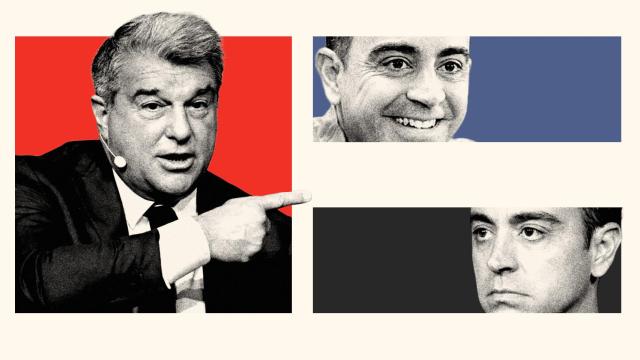 Joan Laporta y Xavi Hernández