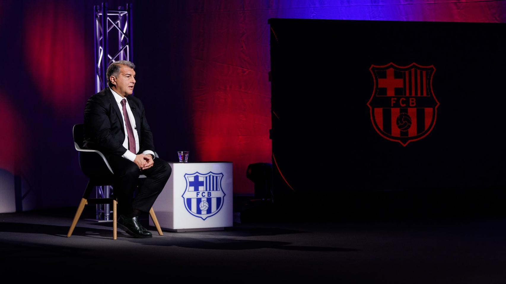 Joan Laporta, durante una entrevista en Barça TV