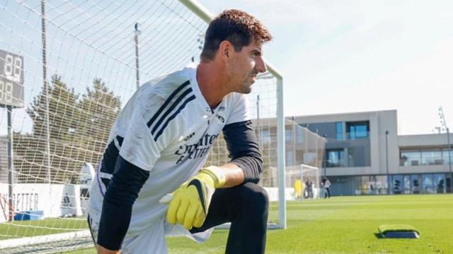Thibaut Courtois, en un entrenamiento del Real Madrid