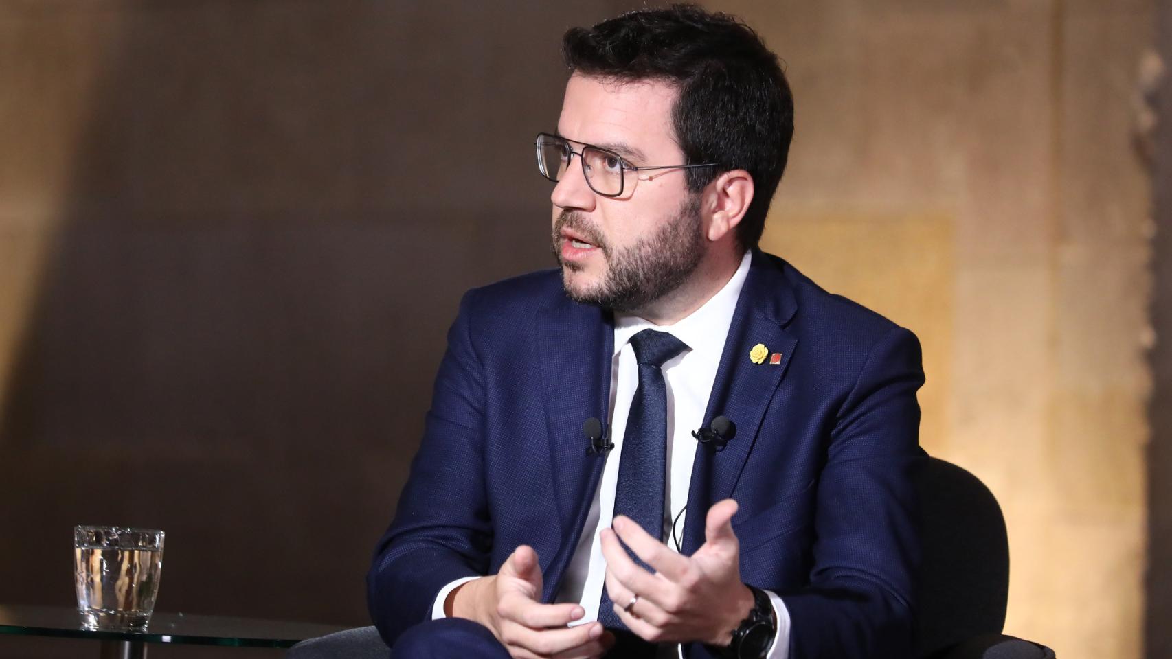 El presidente de la Generalitat, Pere Aragonès, en la entrevista del pasado jueves a TV3.