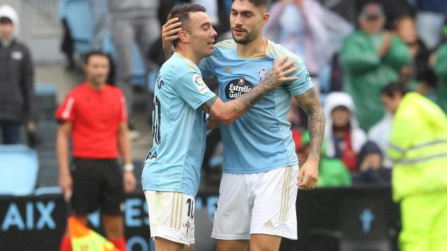 Iago Aspas celebra su gol.