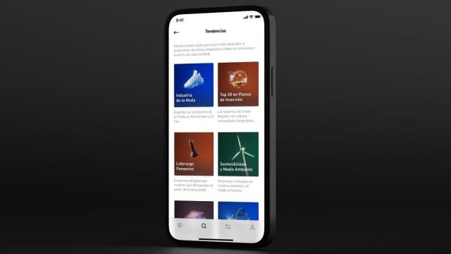 El buscador de tendencias de inversión en la 'app' de Trade Republic.
