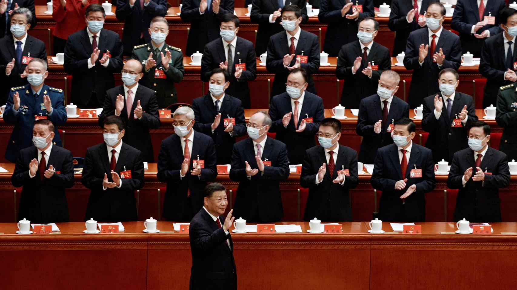 Xi Jinping durante su intervención en el XX Congreso del Partido Comunista Chino.