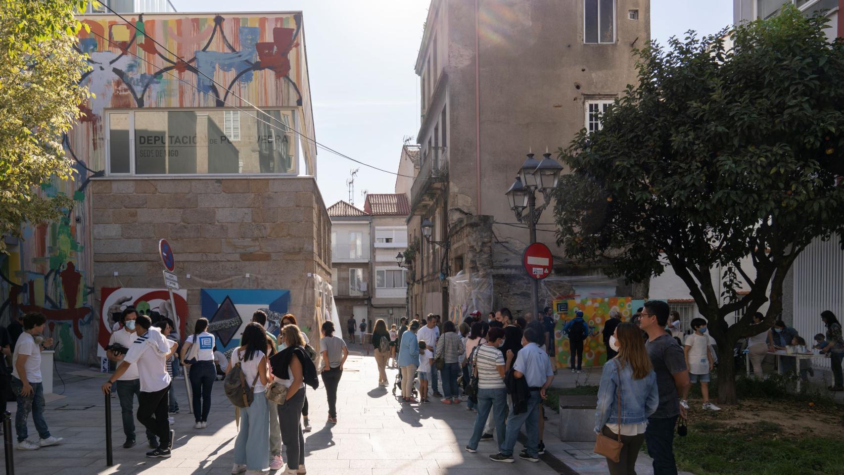 Una edición anterior de las Jornadas de Arte Urbano en Vigo.