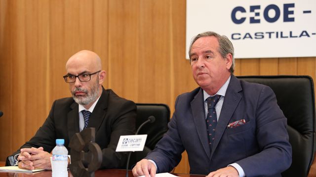 Rueda de prensa del presidente de los empresarios de Castilla-La Mancha, Ángel Nicolás. Foto: Óscar Huertas