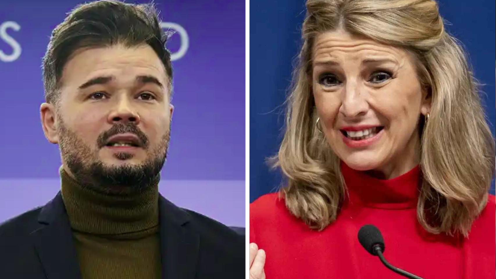 Rufián y Díaz en un fotomontaje.
