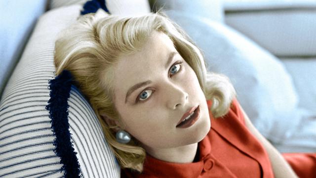 Grace Kelly en una imagen coloreada.