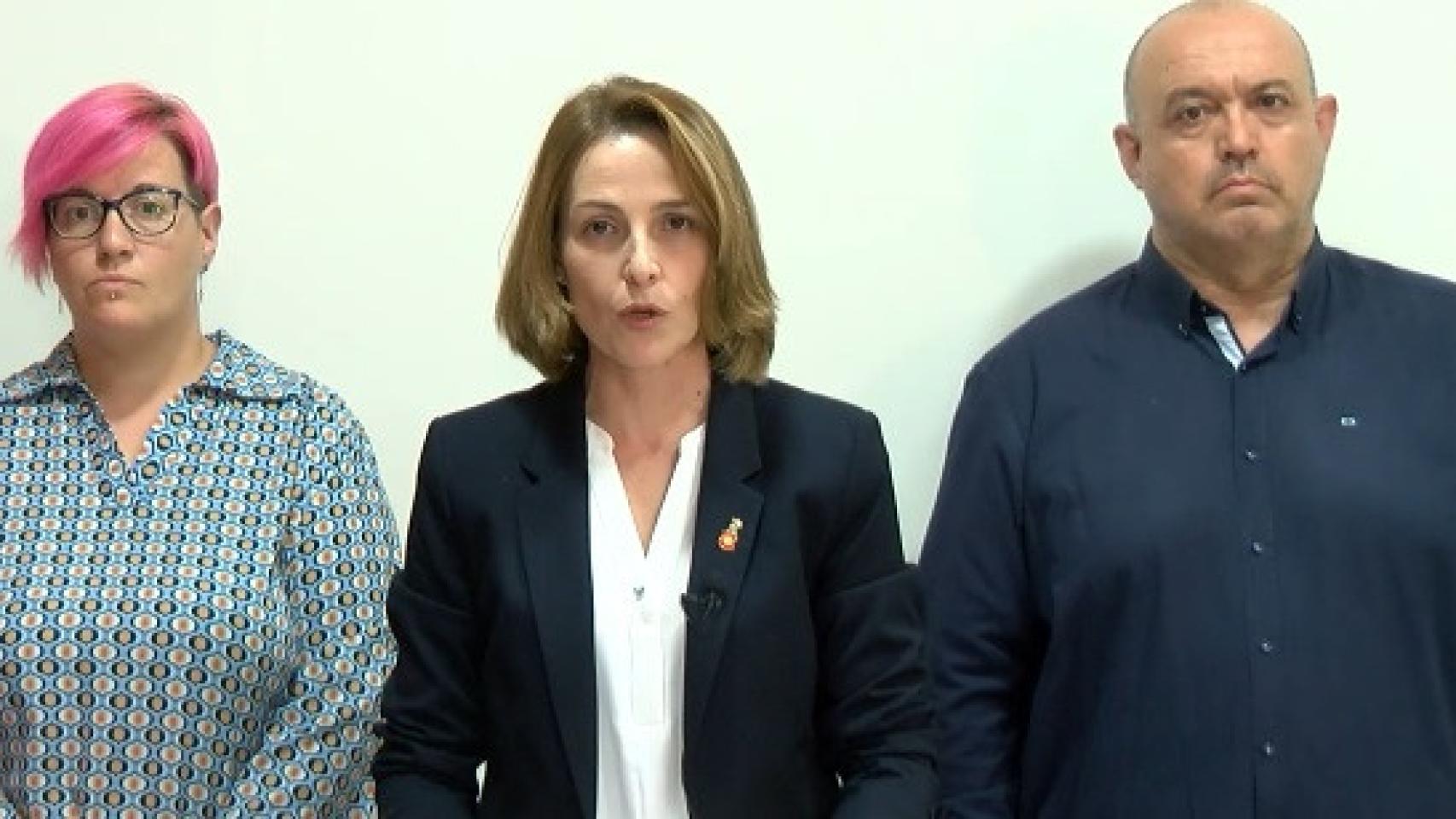 Ángela Notario, Luisa Márquez y Julián Díaz-Cano, de izquierda a derecha.