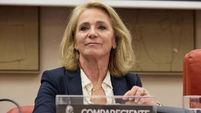 La presidenta interina del Consejo de Administración RTVE, Elena Sánchez, durante la Comisión de Presupuestos, en el Congreso de los Diputados, a 19 de octubre de 2022, en Madrid (España).