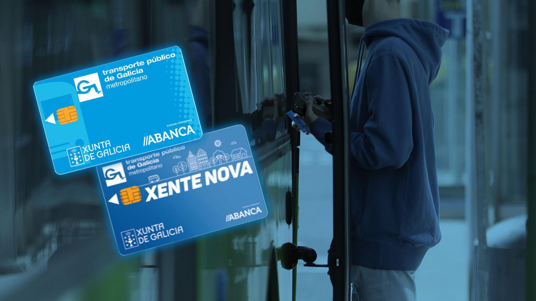 Tarjetas de transporte metropolitano de la Xunta de Galicia.