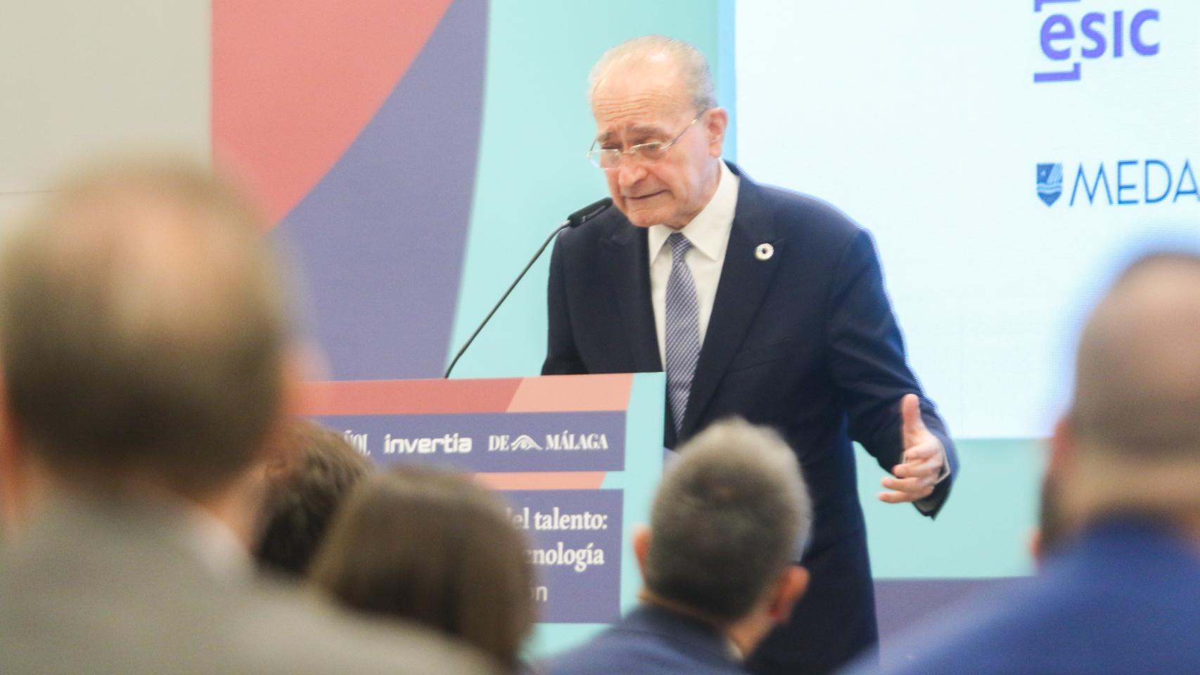 El alcalde de Málaga, Francisco de la Torre, durante su intervención.