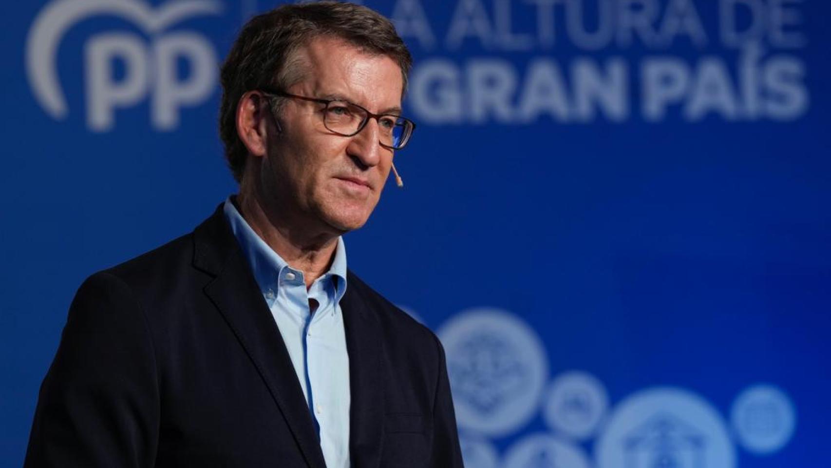 El presidente del Partido Popular, Alberto Núñez-Feijóo, este viernes en Barcelona.