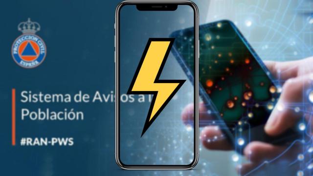 Sistema de avisos de Protección Civil en un fotomontaje.