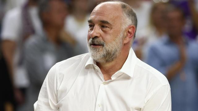 Pablo Laso, durante un partido del Real Madrid en el WiZink Center