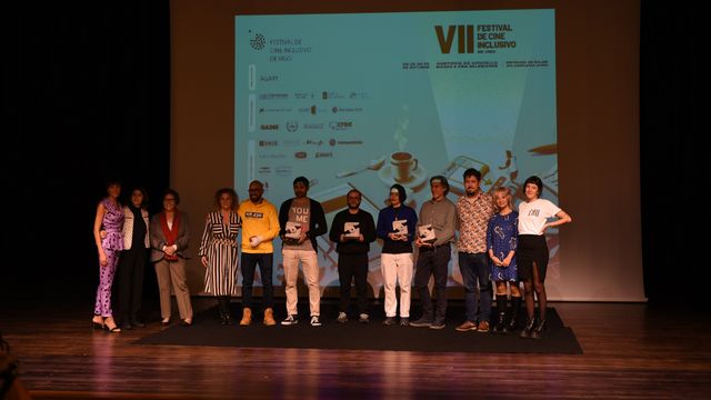 Los galardonados en el Festival de Cine Inclusivo de Vigo.