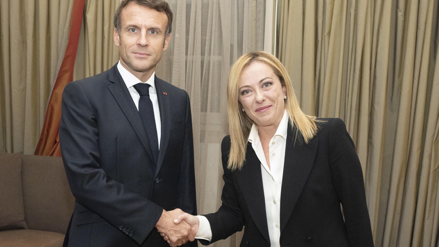 Giorgia Meloni y Emmanuel Macron, este domingo en Roma.