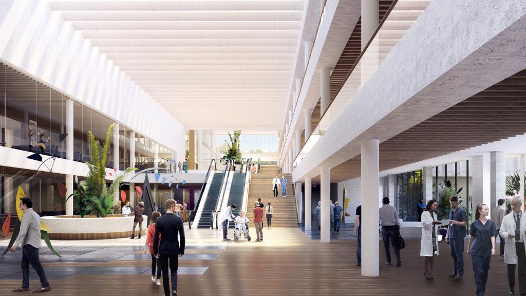 Diseño del interior del tercer hospital de Málaga.