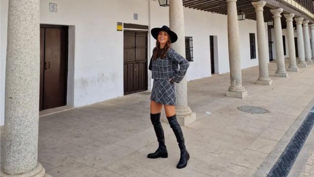 Paula Echevarría en la Plaza Mayor de Tembleque (Toledo).