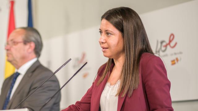 La consejera Bárbara García Torijano en rueda de prensa. Foto: JCCM.