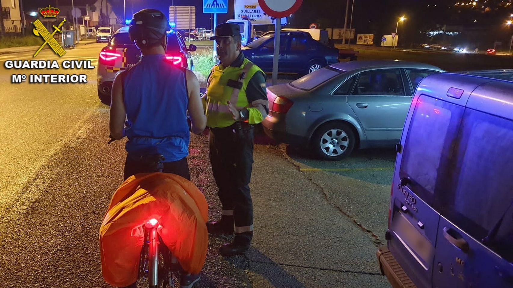 Peregrino en bicicleta interceptado cuando transitaba por una autovía en O Porriño (Pontevedra).