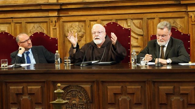 El cardenal Seán Patrick O'Malley (Ohio, EEUU, 1944), arzobispo de Boston, en las jornadas de la UPSA