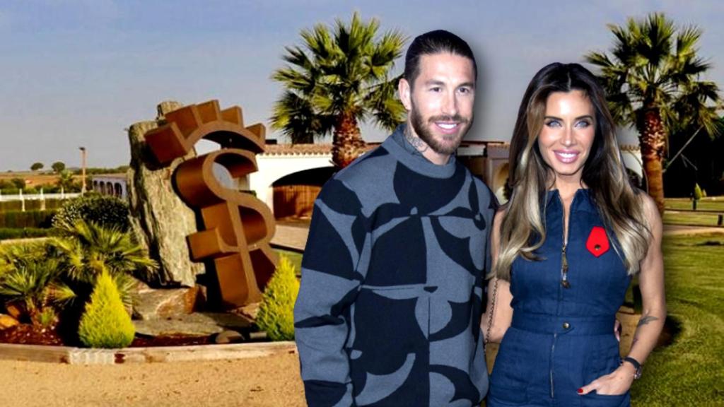 Sergio Ramos y Pilar Rubio en un montaje de El Español junto a la finca en la que entraron los ladrones.