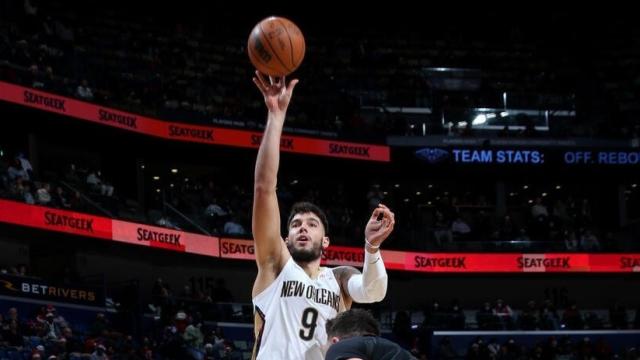 Willy Hernangómez, con la camiseta de New Orleans Pelicans.