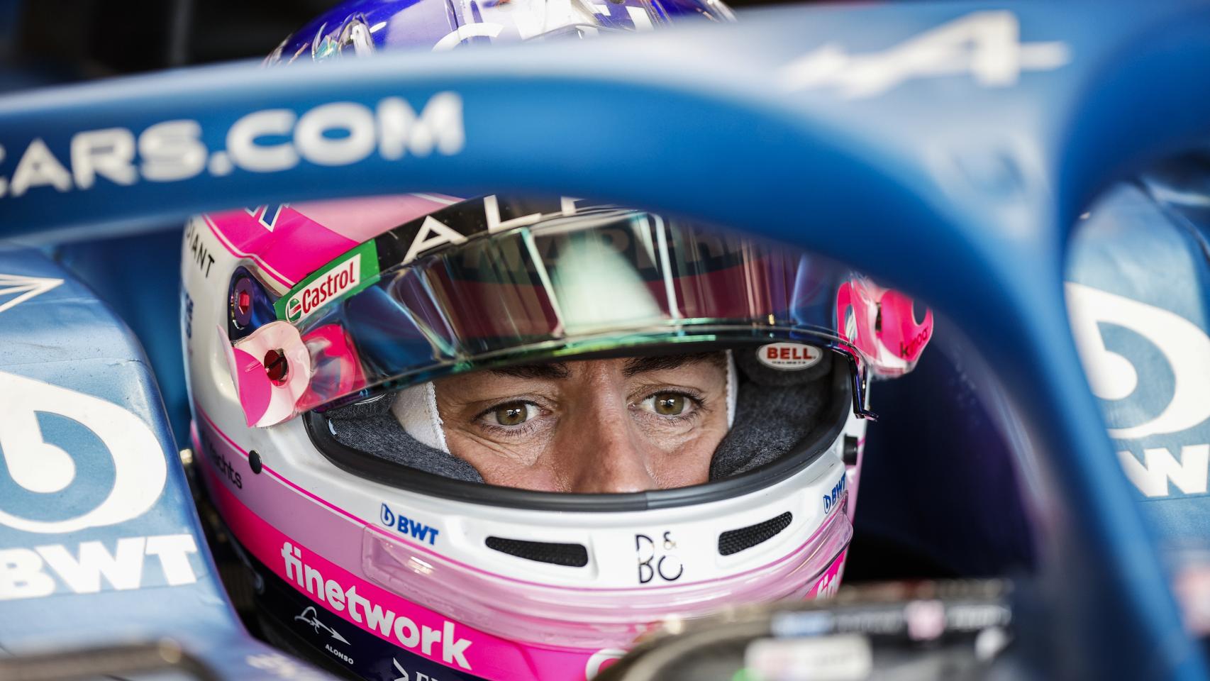 Fernando Alonso, en su monoplaza durante el Gran Premio de EEUU.