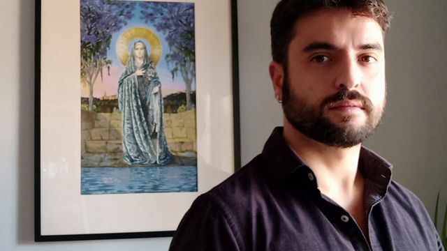 Pablo Cortés del Pueblo, pintor del cartel oficial de la Semana Santa de Málaga 2023.