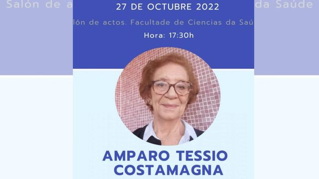 Acto de entrega de la Medalla de Oro de la UDC a Amparo Tessio Costamagna Perales.