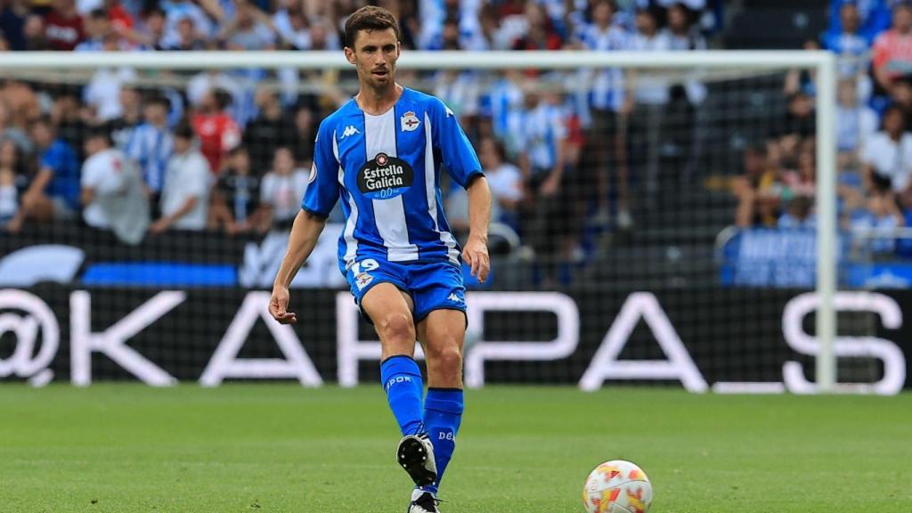 Jaime Sánchez en un partido con el Deportivo.