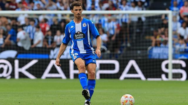 Jaime Sánchez en un partido con el Deportivo.