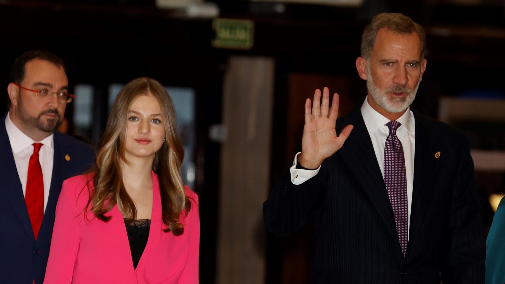 La princesa Leonor a su llegada al Auditorio Príncipe Felipe de Oviedo.