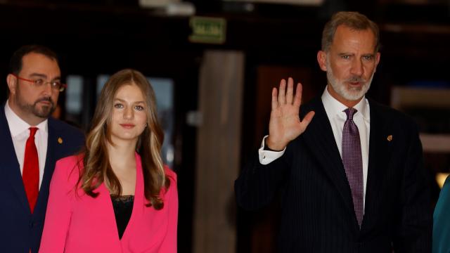 La princesa Leonor a su llegada al Auditorio Príncipe Felipe de Oviedo.