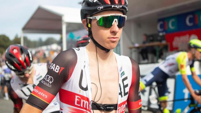 Tadej Pogacar durante una carrera esta temporada