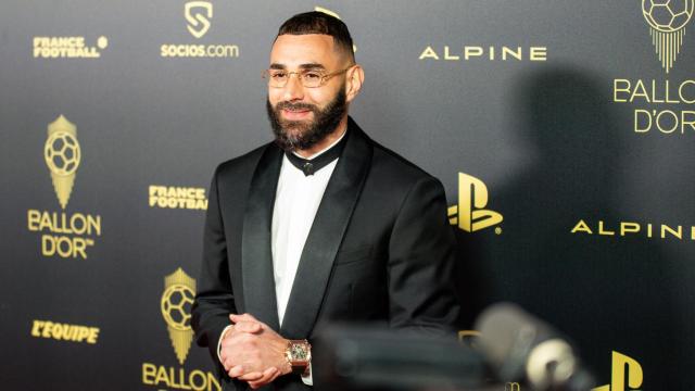 Karim Benzema durante su llegada a la gala del Balón de Oro de 2022