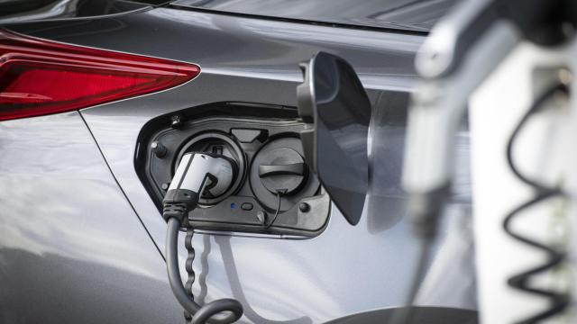 Toma de corriente de un coche eléctrico.