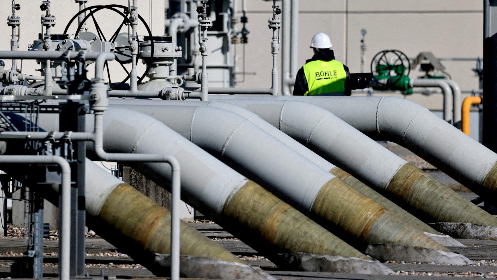 Parte de las tuberías en las instalaciones de desembarco del gasoducto Nord Stream 1 en la ciudad de Lubmin